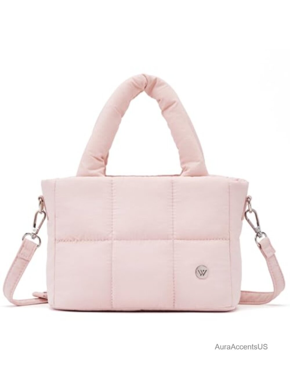 Mini Puffer Crossbody Bag Nylon Quilted Shoulder Purse 3-Way Wear Puffy